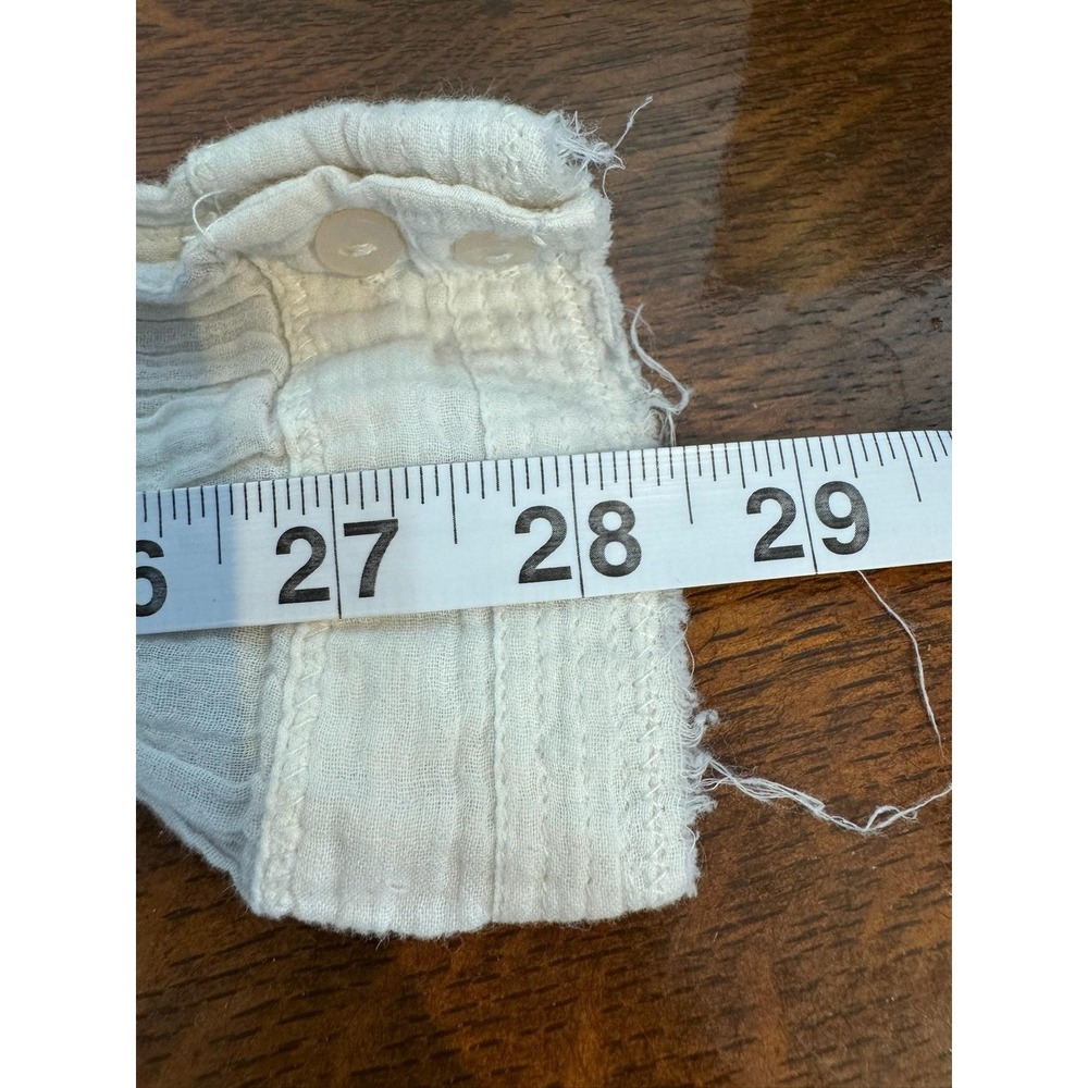 FP One Blouse Womens Small White Sheer Gauze Button Front Ruffle Top - Picture 5 of 6